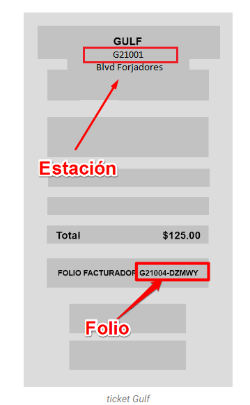 Boleta de compra en Gulf