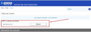 RFC del cliente en gasolineras g500