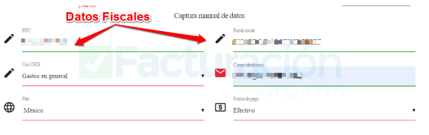 Datos de nexum facturacion