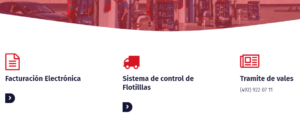 Pagina de inicio: clic facturación
