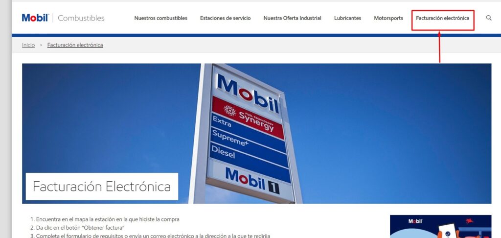 Facturación electrónica en Mobil