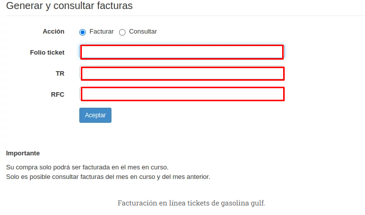 Generar factura en Gulf